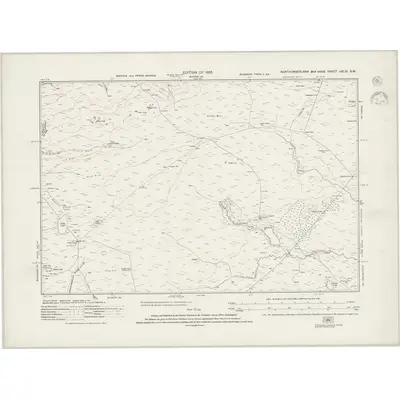 1921 Map of Northumberland nXLIX.SW, 1945 Print