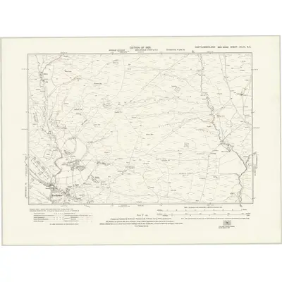 1921 Map of Northumberland nXLVII.NE, 1925 Print