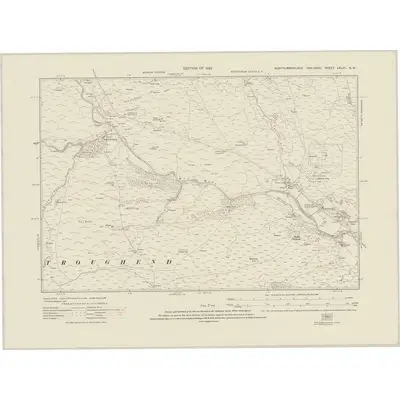 1921 Map of Northumberland nXLVII.NW, 1925 Print