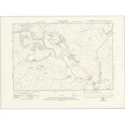 1921 Map of Northumberland nXLVII.SE, 1925 Print