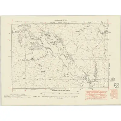 1947 Map of Northumberland nXLVII.SE, 1951 Print