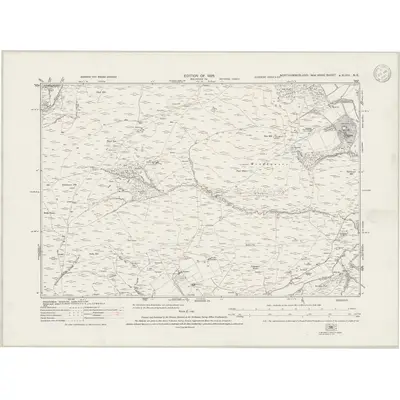 1921 Map of Northumberland nXLVIII.NE, 1947 Print