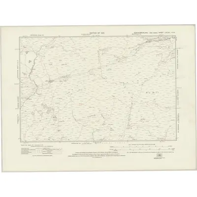 1896 Map of Northumberland nXLVIII.NW, 1925 Print
