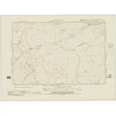 1921 Map of Northumberland nXLVIII.NW, 1924 Print