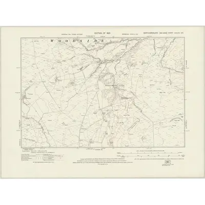 1921 Map of Northumberland nXLVIII.SE, 1925 Print