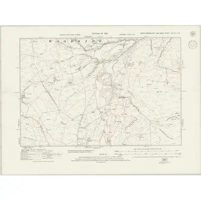 1921 Map of Northumberland nXLVIII.SE, 1942 Print