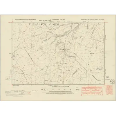 1948 Map of Northumberland nXLVIII.SE, 1951 Print