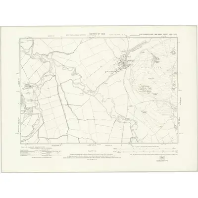 1922 Map of Northumberland nXVI.NW, 1925 Print