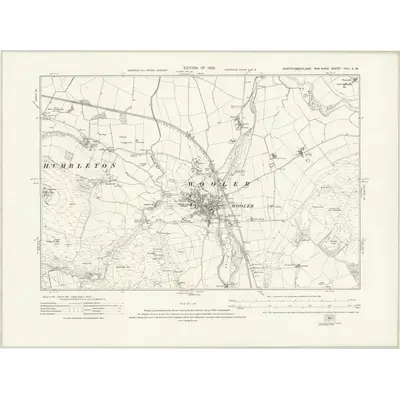 1922 Map of Northumberland nXVI.SW, 1925 Print