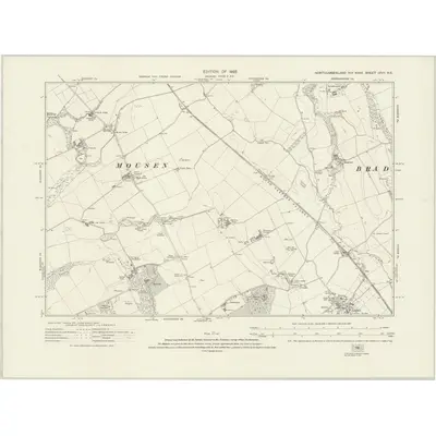 1922 Map of Northumberland nXVII.NE, 1925 Print
