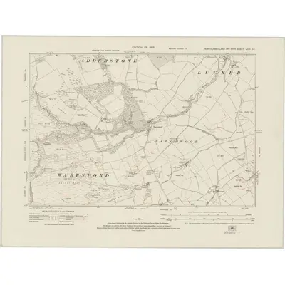 1922 Map of Northumberland nXVII.SE, 1925 Print