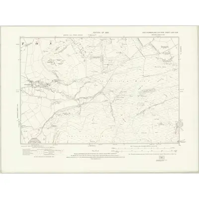 1922 Map of Northumberland nXVII.SW, 1925 Print