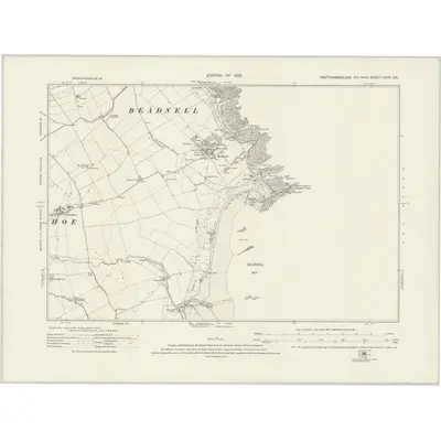 1922 Map of Northumberland nXVIII.SE, 1925 Print