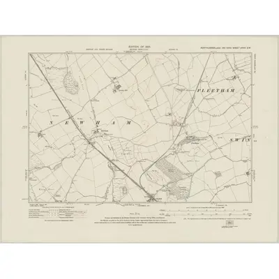 1922 Map of Northumberland nXVIII.SW, 1925 Print