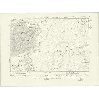 1922 Map of Northumberland nXXII.NW, 1926 Print