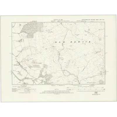 1922 Map of Northumberland nXXII.SW, 1925 Print