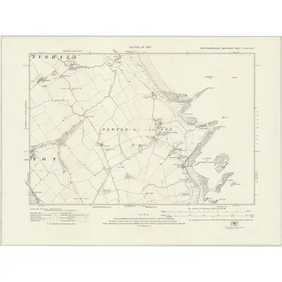 1922 Map of Northumberland nXXIII.NE, 1925 Print