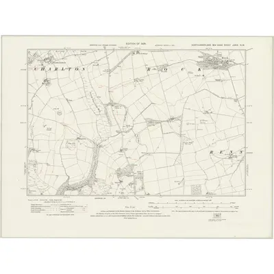 1922 Map of Northumberland nXXIX.NW, 1926 Print
