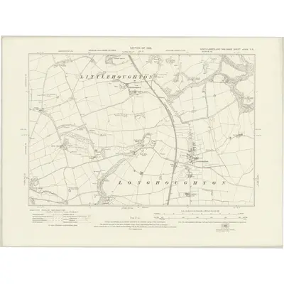 1922 Map of Northumberland nXXIX.SE, 1926 Print