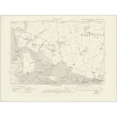 1921 Map of Northumberland nXXIX.SW, 1926 Print