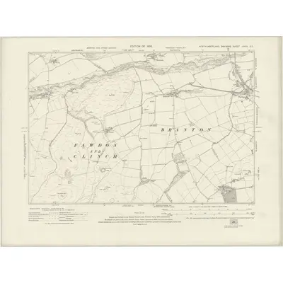 1921 Map of Northumberland nXXVII.SE, 1926 Print