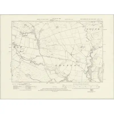 1922 Map of Northumberland nXXVIII.NE, 1926 Print