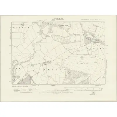 1921 Map of Northumberland nXXVIII.NW, 1926 Print