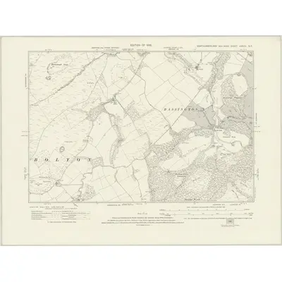 1921 Map of Northumberland nXXVIII.SE, 1926 Print
