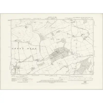 1921 Map of Northumberland nXXXIII.NE, 1926 Print