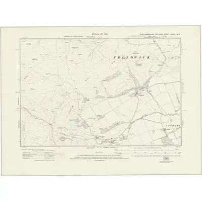 1921 Map of Northumberland nXXXIII.NW, 1926 Print