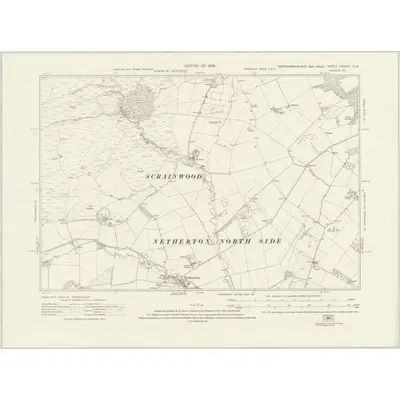 1921 Map of Northumberland nXXXIII.SW, 1926 Print
