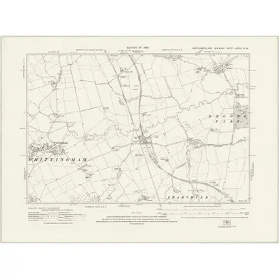 1921 Map of Northumberland nXXXIV.NW, 1926 Print