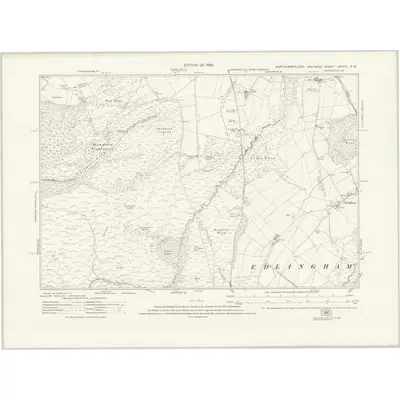 1921 Map of Northumberland nXXXIV.SW, 1926 Print