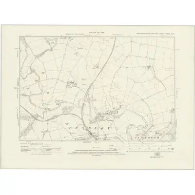 1922 Map of Northumberland nXXXV.NE, 1926 Print