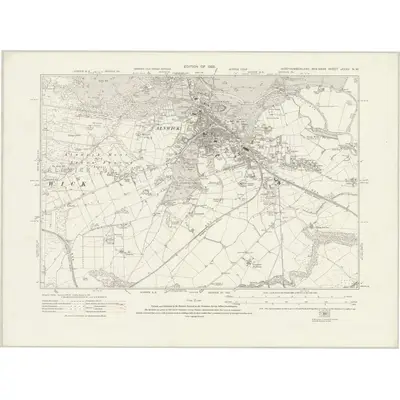 1921 Map of Northumberland nXXXV.NW, 1926 Print