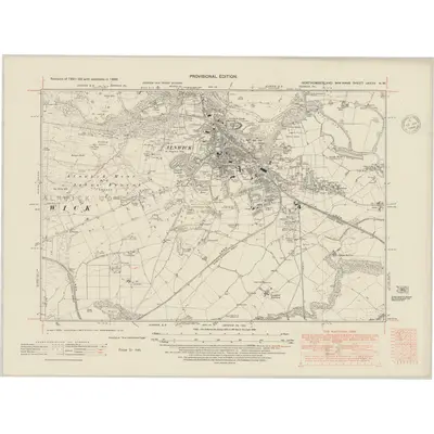 1938 Map of Northumberland nXXXV.NW, 1948 Print