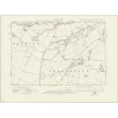 1921 Map of Northumberland nXXXV.SW, 1926 Print