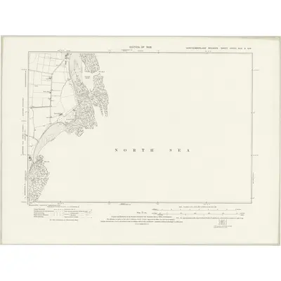 1922 Map of Northumberland nXXXVI.NW & nXXXVI.SW, 1926 Print