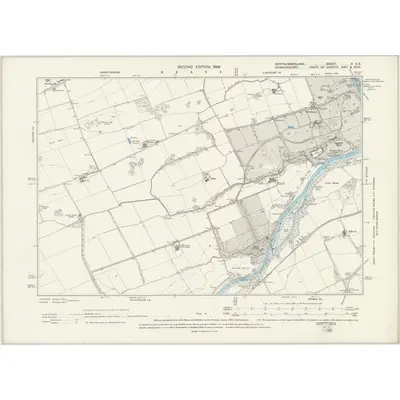 1897 Map of Northumberland V.SE, 1899 Print