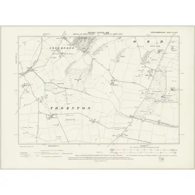 1897 Map of Northumberland VI.NE, 1899 Print