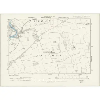 1896 Map of Northumberland VI.SW, 1899 Print