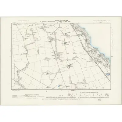 1897 Map of Northumberland VII.NW, 1899 Print