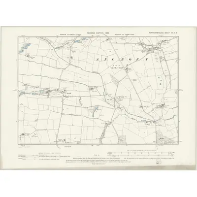 1897 Map of Northumberland VII.SW, 1899 Print