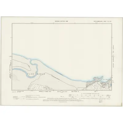 1896 Map of Northumberland VIII.SW, 1899 Print