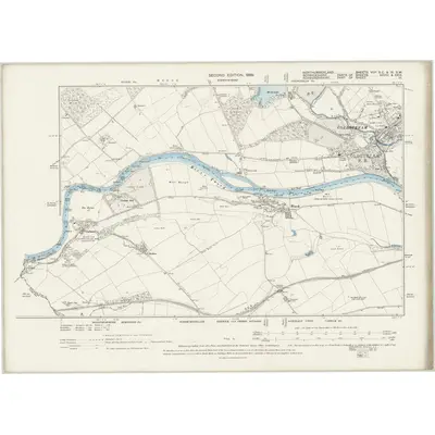 1896 Map of Northumberland VIIIA.SE & IX.SW, 1899 Print