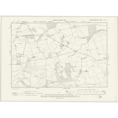 1897 Map of Northumberland X.NE, 1899 Print