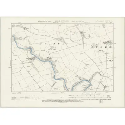 1897 Map of Northumberland X.NW, 1899 Print