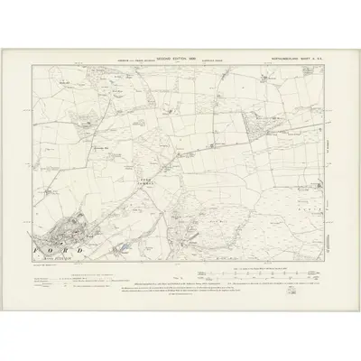 1897 Map of Northumberland X.SE, 1899 Print