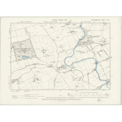 1897 Map of Northumberland X.SW, 1899 Print