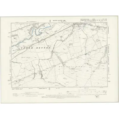 1895 Map of Northumberland XCI.NW, 1898 Print